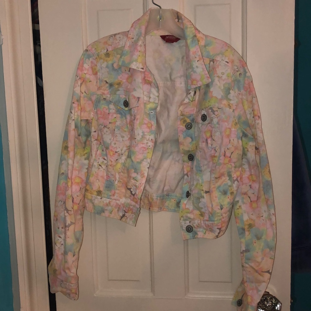 Arizona Jean Pastel Floral Jacket